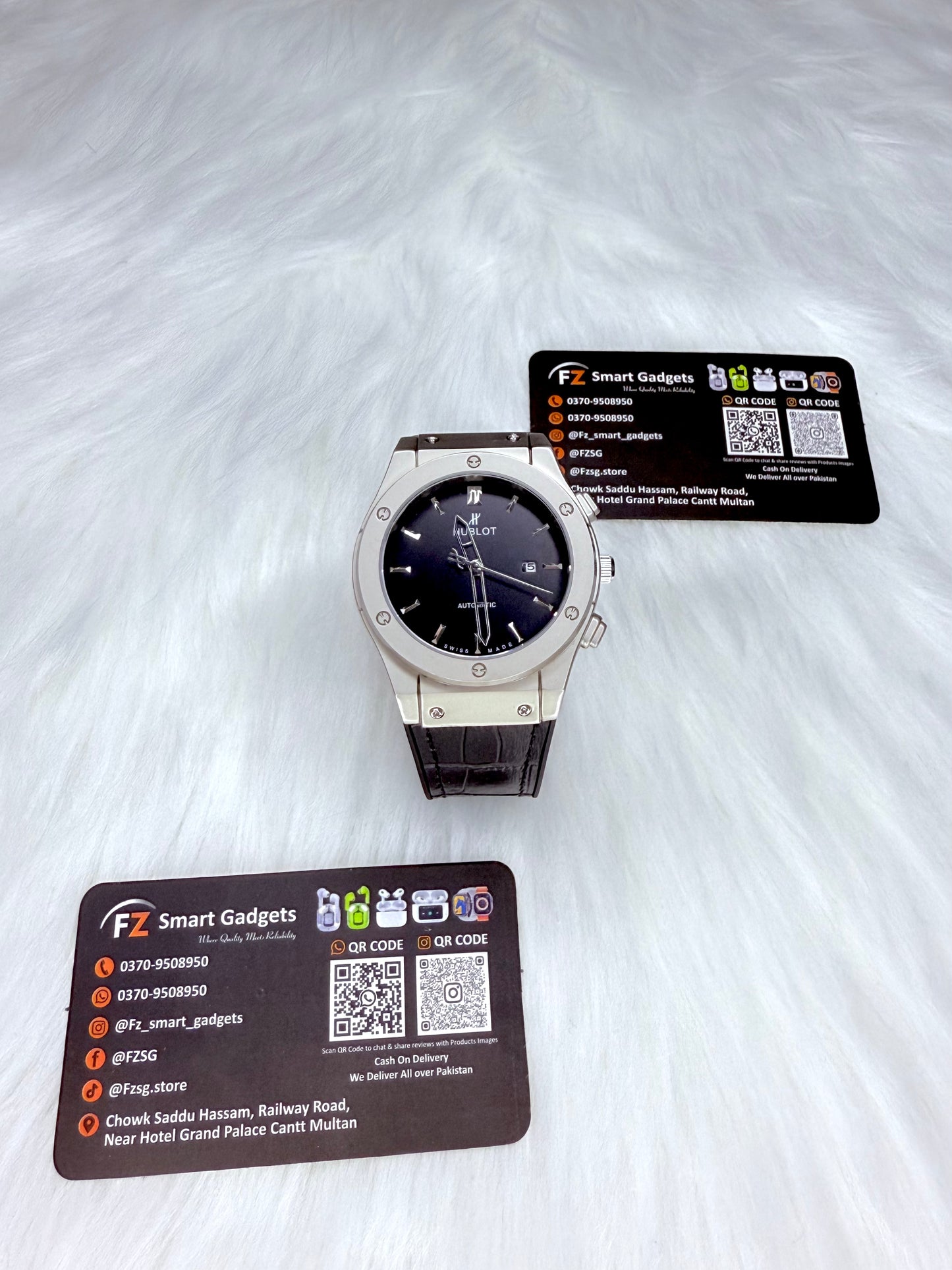 Hublot Classic Fusion Stainless Steel Black Strap 42mm Dial Watch With Silver Dial