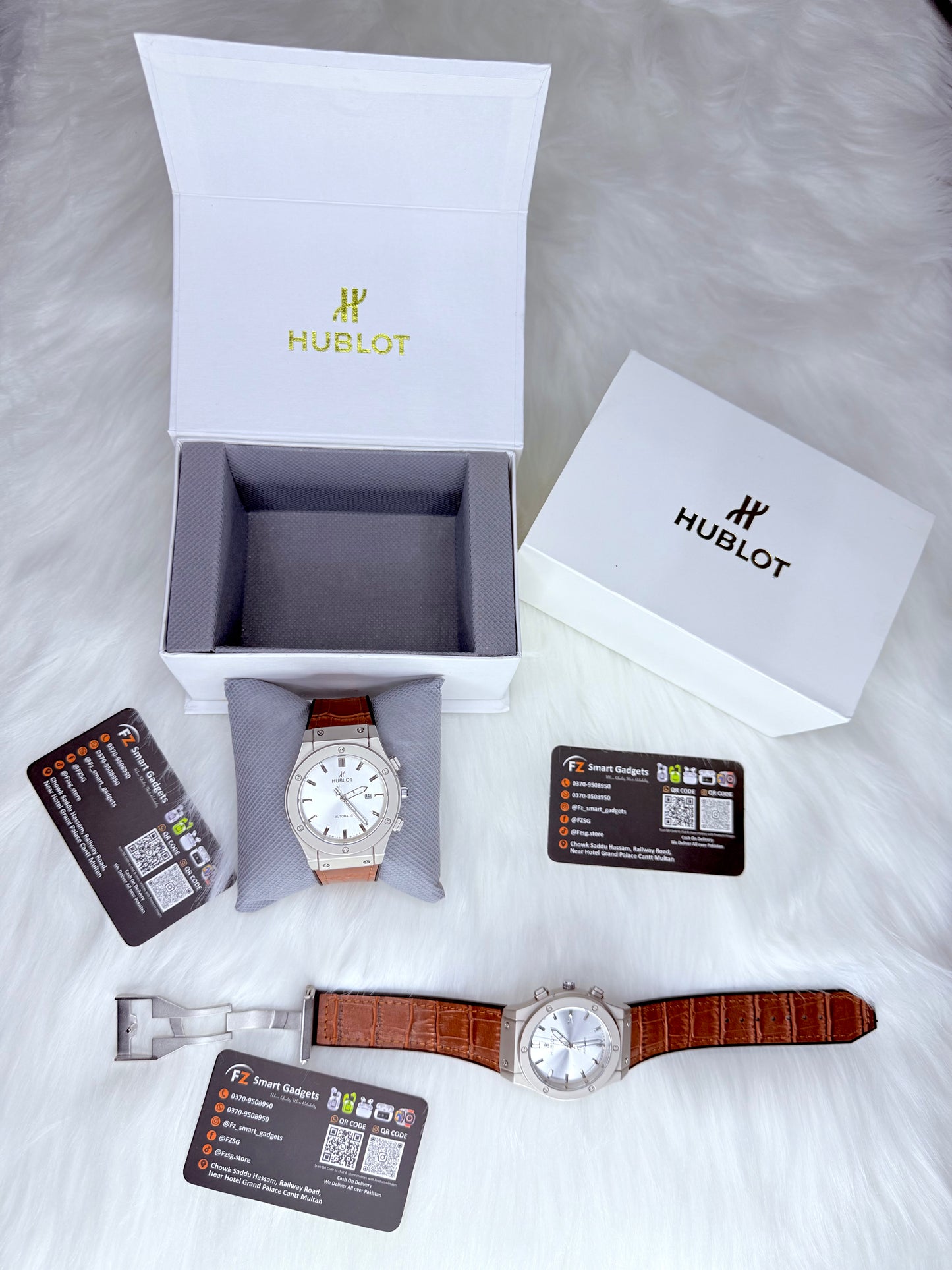 Hublot Classic Fusion Stainless Steel Brown Strap 42mm Dial Watch With Silver Dial