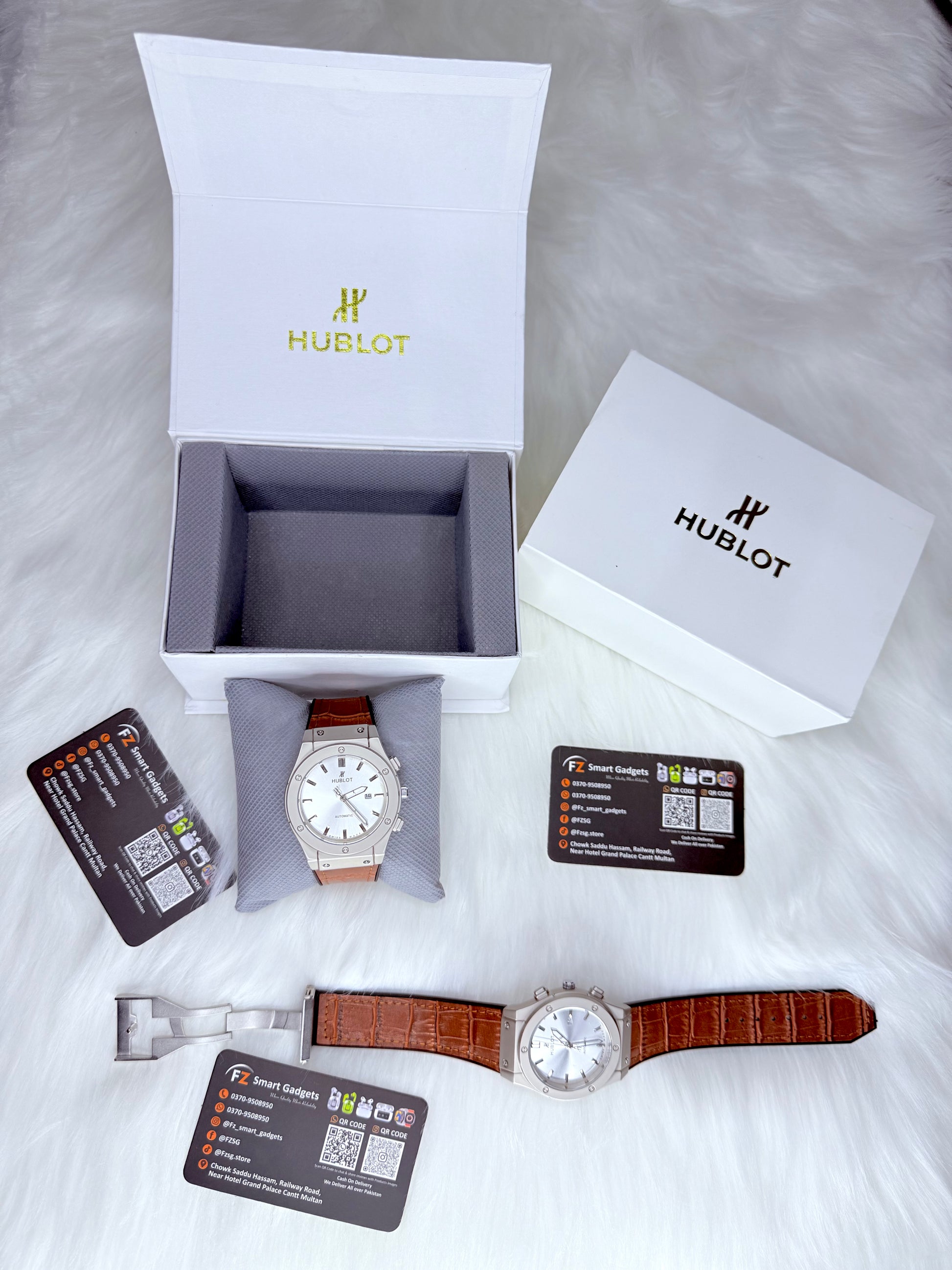 Hublot Classic Fusion Stainless Steel Brown Strap 42mm Dial Watch With Silver Dial