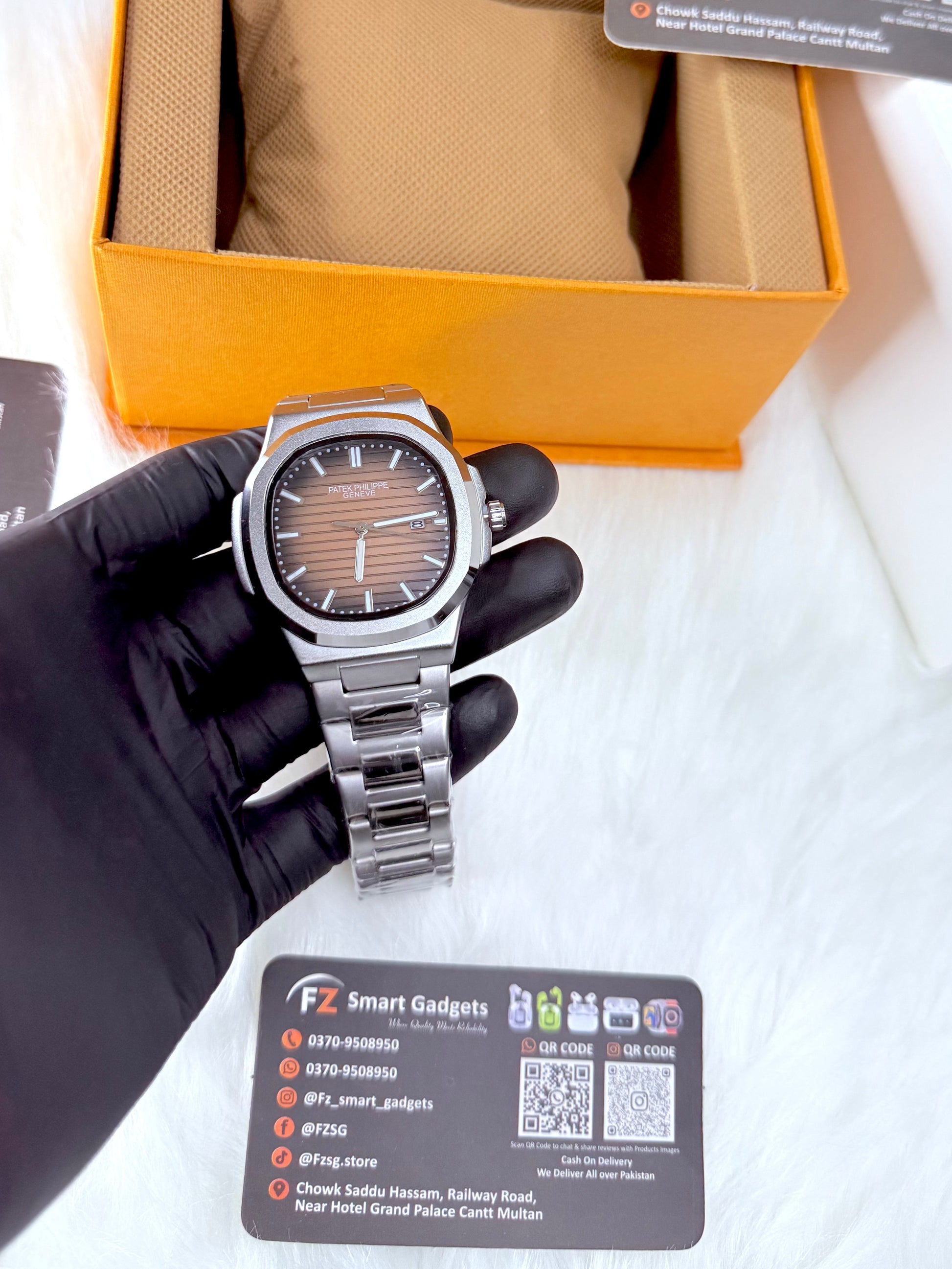 Patek Philippe Nautilus Stainless Steel Brown Watch | Luxury Swiss Timepiece in Pakistan