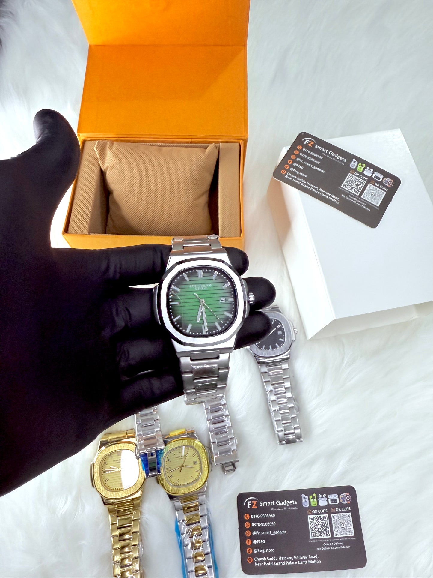 Patek Philippe Nautilus Stainless Steel Watch Green | Luxury Swiss Timepiece in Pakistan